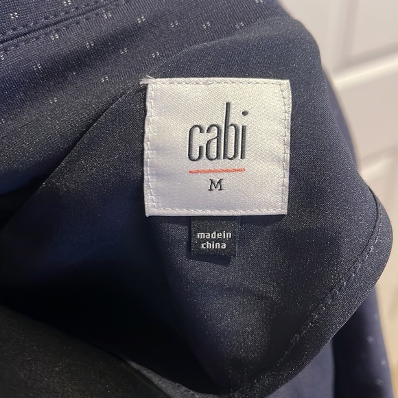 CAbi Carriage Jacket Button Ponte Long Classic Navy Blue Dotted Style 5648 - Picture 6 of 7